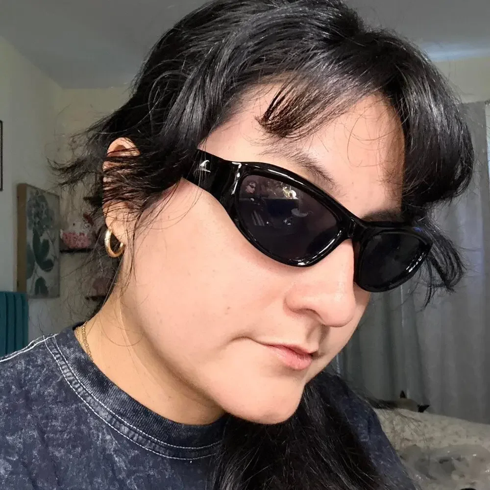 Black frame silver star sunglasses Cybergoth cyberpunk alt rave